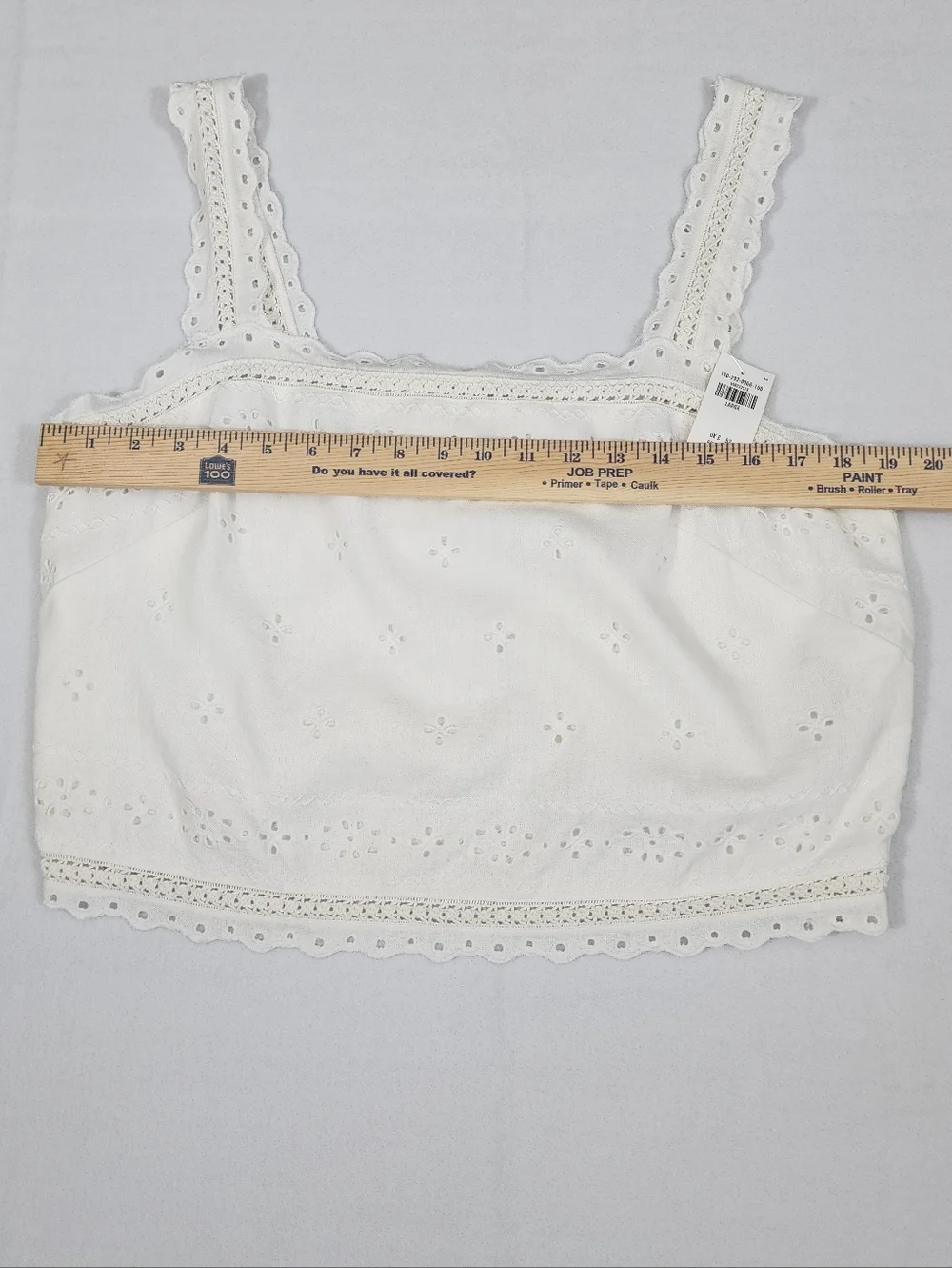 Abercrombie & Fitch NWT White Eyelet Lace Crop Tank Top Large - Picture 3 of 10
